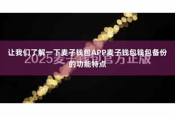 让我们了解一下麦子钱包APP麦子钱包钱包备份的功能特点