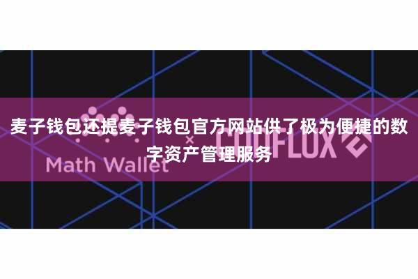 麦子钱包还提麦子钱包官方网站供了极为便捷的数字资产管理服务