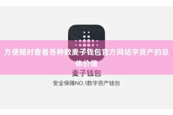 方便随时查看各种数麦子钱包官方网站字资产的总体价值