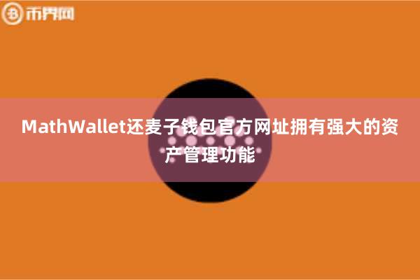 MathWallet还麦子钱包官方网址拥有强大的资产管理功能